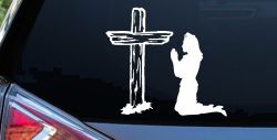 Nurse At Cross Christian Car or Truck Window Decal Sticker