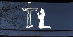 Nurse At Cross Christian Car or Truck Window Decal Sticker