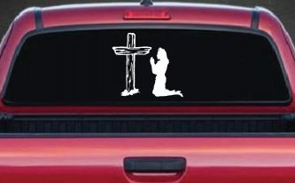 Nurse At Cross Christian Car or Truck Window Decal Sticker