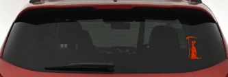 Grim Reaper Car or Truck Window Decal Sticker (Orange Red)