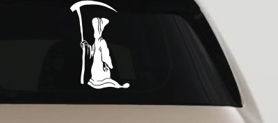 Grim Reaper Car Truck Window Vinyl Decal Sticker Spooky Vehicle Decor