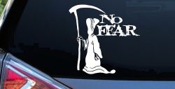 Grim Reaper No Fear Car or Truck Window Decal Sticker