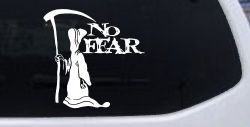 Grim Reaper No Fear Car or Truck Window Decal Sticker