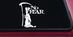 Grim Reaper No Fear Car or Truck Window Decal Sticker