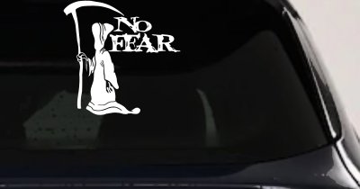 Grim Reaper No Fear Car Truck Window Decal Sticker Vinyl