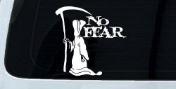 Grim Reaper No Fear Car or Truck Window Decal Sticker