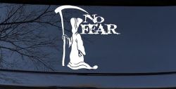 Grim Reaper No Fear Car or Truck Window Decal Sticker