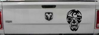 Tribal Skull Mask Car or Truck Window Decal Sticker (Black)