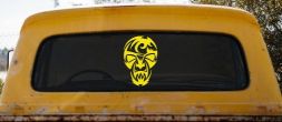 Tribal Skull Mask Car Truck Window Decal Vinyl Sticker Art (Yellow)