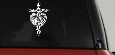 Tribal Heart Cross Decal for Car Truck Window Vinyl Sticker