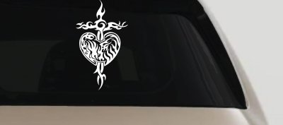 Tribal Heart Cross Decal for Car Truck Window Vinyl Sticker