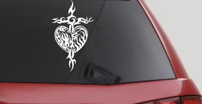 Tribal Heart Cross Decal for Car Truck Window Vinyl Sticker