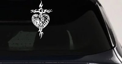 Tribal Heart Cross Decal for Car Truck Window Vinyl Sticker