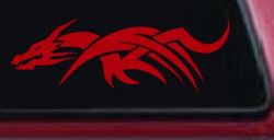 Tribal Dragon Car or Truck Window Decal Sticker (Red)