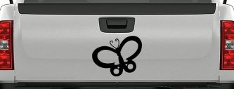 Butterfly Butterflies Car or Truck Window Decal Sticker (Black)