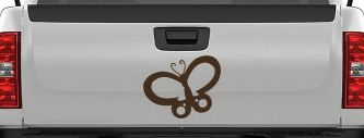 Butterfly Butterflies Car or Truck Window Decal Sticker (Brown)