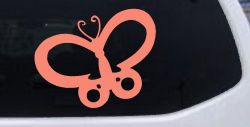Butterfly Vinyl Decal Sticker for Car Truck Windows Weatherproof (Coral)