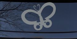 Butterfly Butterflies Car or Truck Window Decal Sticker (Telegrey)