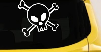 Cute Skull And Cross Bones Car or Truck Window Vinyl Decal Sticker