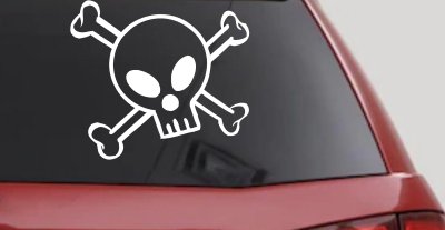 Cute Skull And Cross Bones Car or Truck Window Vinyl Decal Sticker