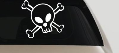 Cute Skull And Cross Bones Car or Truck Window Vinyl Decal Sticker