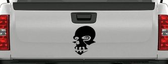 Tribal Skull Mask Car or Truck Window Decal Sticker (Black)