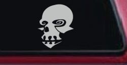 Tribal Skull Mask Car or Truck Window Decal Sticker (Light Gray)