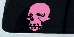 Tribal Skull Mask Car or Truck Window Decal Sticker (Pink)