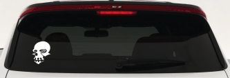 Tribal Skull Mask Decal Car Truck Window Vinyl Sticker (White)