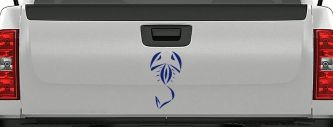 Tribal Scorpion Car or Truck Window Decal Sticker (Navy)