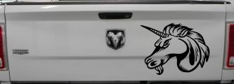 Unicorn Head Car or Truck Window Decal Sticker (Black)