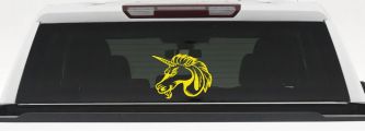 Unicorn Head Car or Truck Window Decal Sticker (Yellow)