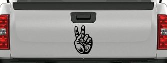 Peace Hand Sign Decal for Car Truck Window - Vinyl Sticker (Black)