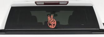Peace Hand Sign Decal for Car Truck Window - Vinyl Sticker (Coral)