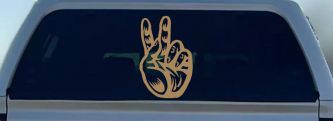 Peace Hand Sign Car or Truck Window Decal Sticker (Light Brown)