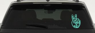 Peace Hand Sign Car or Truck Window Decal Sticker (Mint)