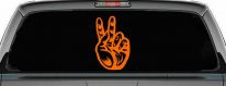 Peace Hand Sign Car or Truck Window Decal Sticker (Orange)