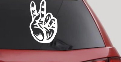 Peace Hand Sign Decal for Car Truck Window - Vinyl Sticker