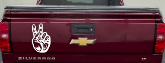 Peace Hand Sign Car or Truck Window Decal Sticker (White)