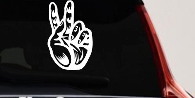 Peace Hand Sign Decal for Car Truck Window - Vinyl Sticker