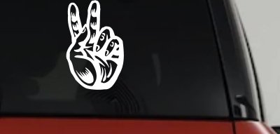 Peace Hand Sign Decal for Car Truck Window - Vinyl Sticker