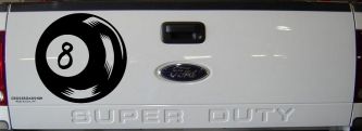 Eight 8 Ball Car or Truck Window Decal Sticker (Black)