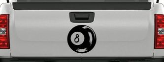 Eight 8 Ball Car or Truck Window Decal Sticker (Black)