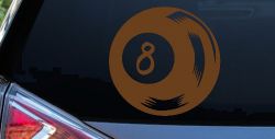 Eight 8 Ball Car or Truck Window Decal Sticker (Copper)