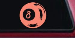 Eight 8 Ball Car or Truck Window Decal Sticker (Coral)