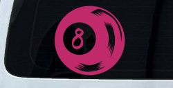 Eight 8 Ball Car or Truck Window Decal Sticker (Hot Pink)