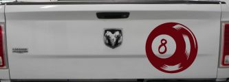 Eight 8 Ball Car or Truck Window Decal Sticker (Purple Red)