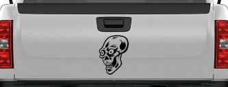 Big Eyed Skull Car or Truck Window Decal Sticker (Black)