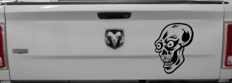 Big Eyed Skull Car or Truck Window Decal Sticker (Black)