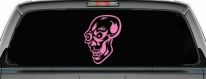 Big Eyed Skull Car or Truck Window Decal Sticker (Pink)
